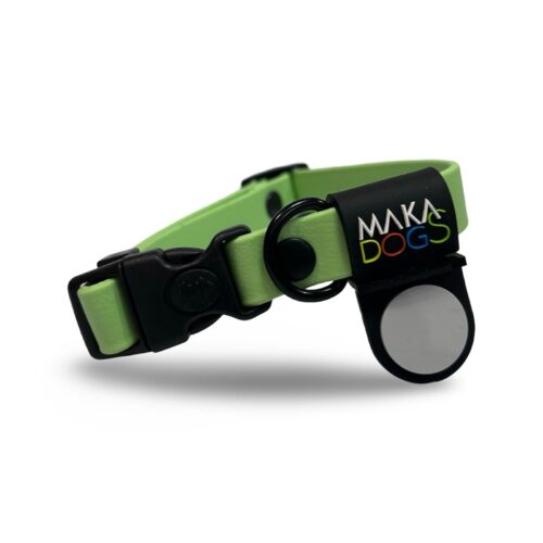 obroża biothane 16mm pastel green maka dogs
