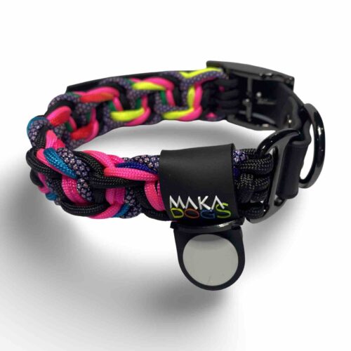 Obroża Paracord PIPPIN BioThane® Dark Rainbow